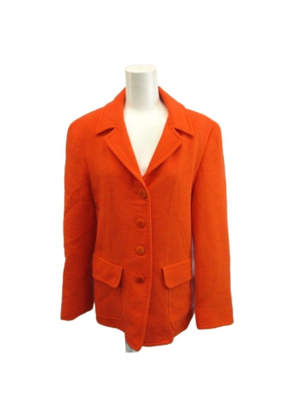 Max Mara Tailored Jacket Wool Orange Half Lined Patch Pocket NP 40